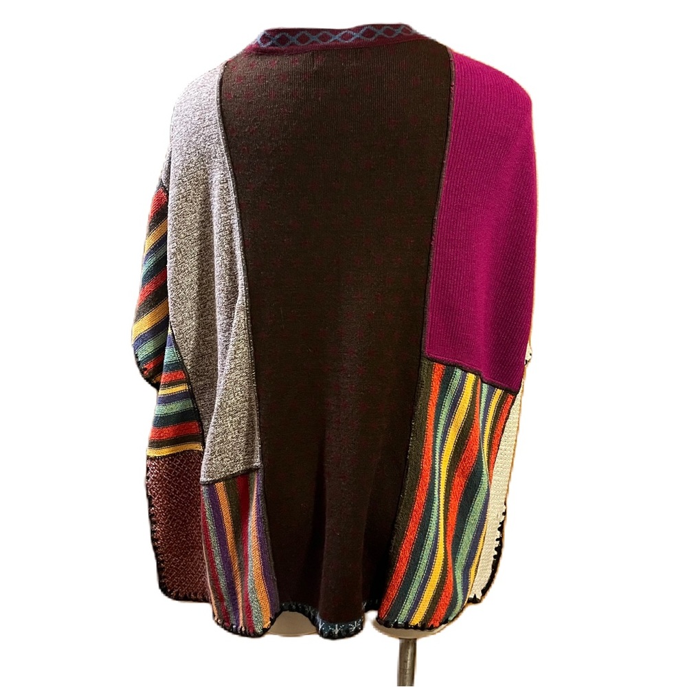Mario Hernandez Multicolor Patchwork Cardigan Pon… - image 2